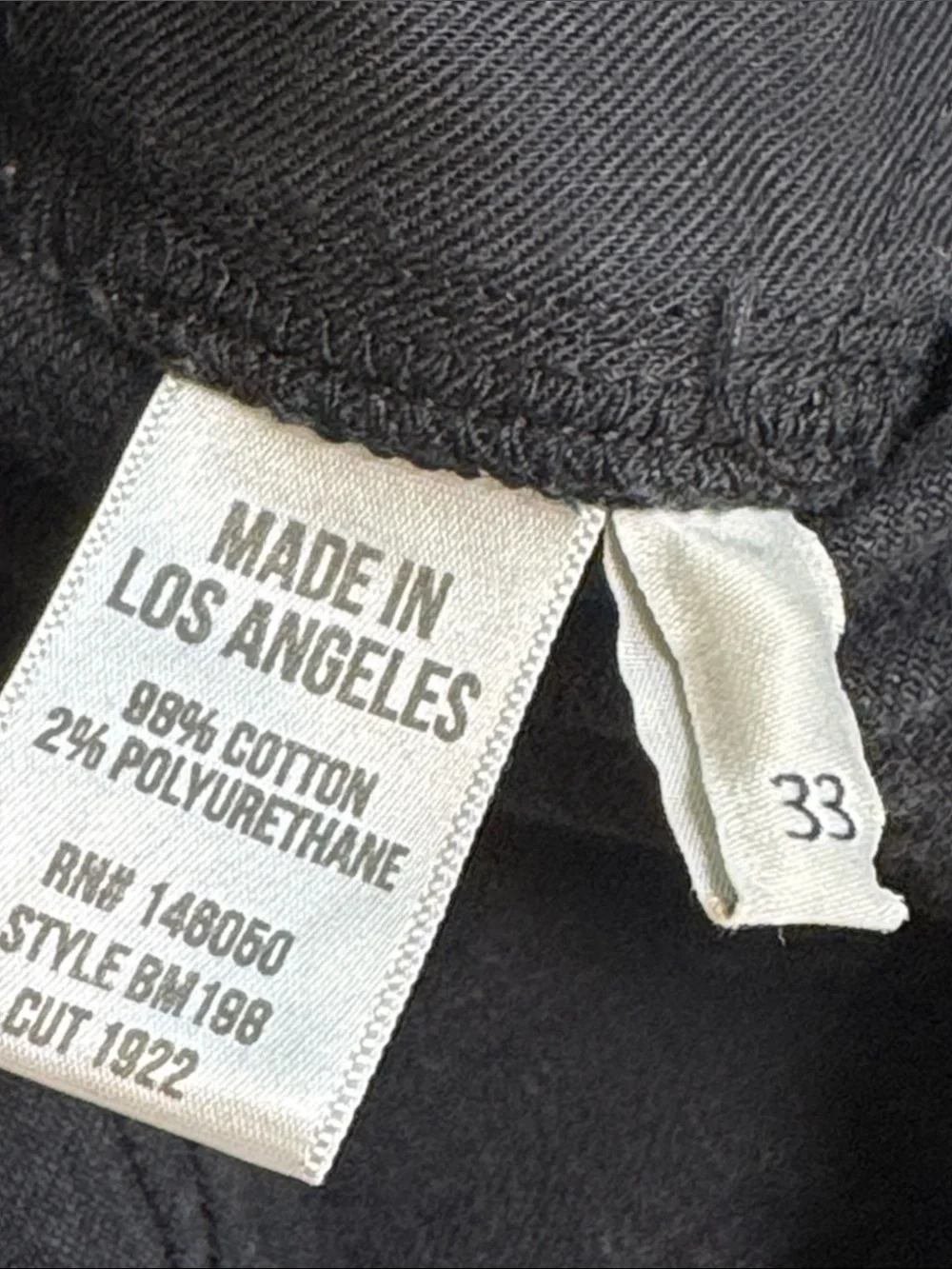 BUCK MASON Selvedge Slim Fit Black Jeans Button Fly Classic Stretch Men's 33 - Picture 5 of 14